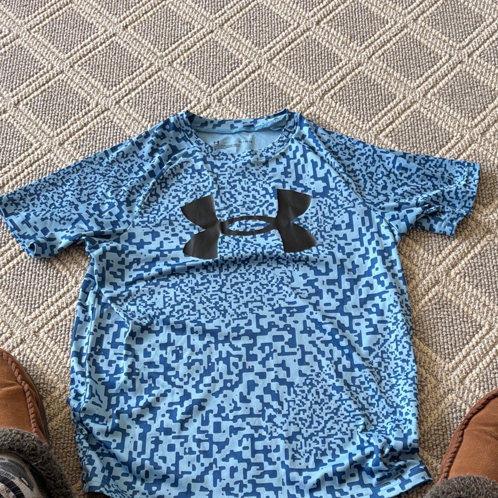 Under Armour Kids Digital Camo Blue T-Shirt